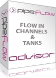 Channel Flow and Tank Flow Calculations, find flow, volume, weight, expansion, tank empty times