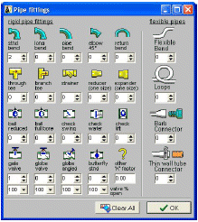 Pipe Flow Wizard contains a useful set of pipe fittings and associated data.