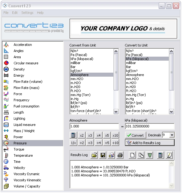 Convert 123, Easy Unit Conversions between different units of measure