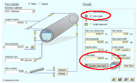 Find water depth in channels for a given flow and channel specification
