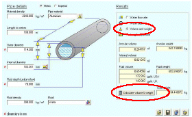 Find volume and weight of flow through a channel