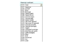 Find water flow rate using the manning formula